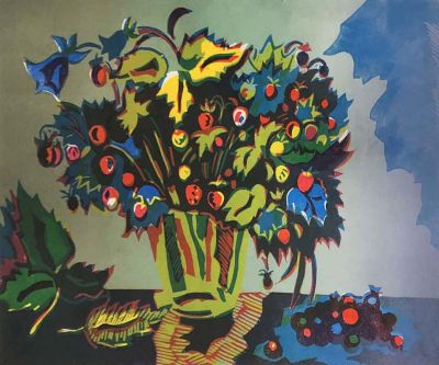 Егорова Лидия Леонтьевна (род. 1934) - Первые ягоды. 1984, Бумага, автолитография. 30&times;40. 
Справа 