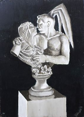 Алексей Сергеев - Чиполлино и Чиччолина. Оргалит, масло. 70 х 50 см. 2019 г. Живописец, график. 