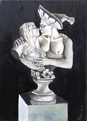 Алексей Сергеев - Незнайка и Чиччелина. Оргалит, масло.70 х 50 см. 2019 г. Живописец, график. 