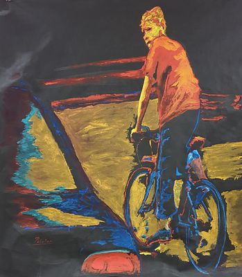 Сергей Полупанов - Игры улиц. Флизелин, акрил, 140х140, 2019 г. Сергей Полупанов (род. в 1971 г.) 