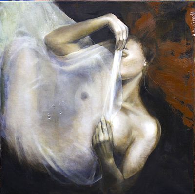 Юлия Макарова-Томина (Gerda) - Обнаженная. Холст, масло, 60Х60, 2024 год. Художник — иллюстратор. 