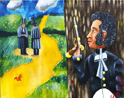 Алексей Сергеев - Пушкин в засаде. Холст, масло.55 х 70 см. 2019 г. Живописец, график. Родился в 