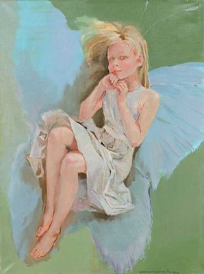 Татьяна Кузьмина -Чугунова - Цикл &laquo;Детское фентези&raquo; - &laquo;Бабочка&raquo;. Холст, масло, 70х60, 2014 г. Член 
