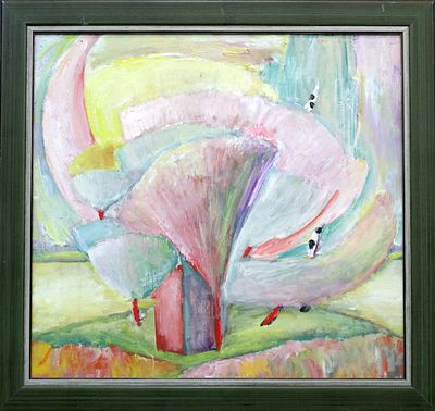 Коржевская Юлия Борисовна - Древо желаний. Картон, масло. 61х66. На обороте авторские надпись 