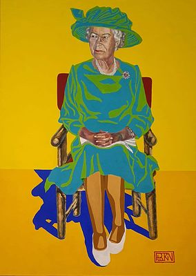 Дмитрий Плоткин - Цикл &laquo;СверХХокнИ&raquo; - Королева Елизавета 2. холст, темпера, 105х75, 2023 Родился в 