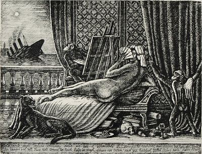 Юрий Шабельников - Гибель "Малых голландцев по пути на карнавал в Венецию. Бумага, карандаш, тушь 