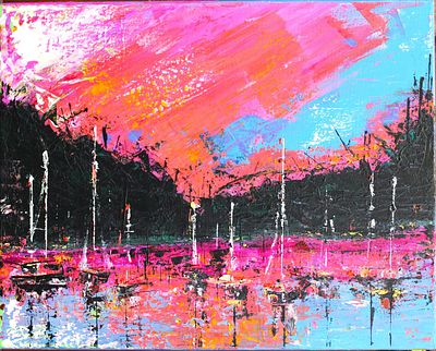 Станислав Волнов - Яхты. Холст, масло, 40Х50, 2024 г. Станислав Волнов родился в январе 1974 года. 