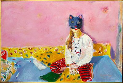 Евгений Глобенко - Девочка в маске. Холст, масло, 60х90, 2019г. Евгений Глобенко, 1977 г.р. Окончил 