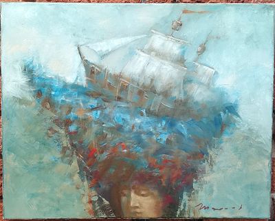 Надров Шамиль - Фрегат. Холст, масло, 40х50, Закончил художественно-графический факультет МГПИ им. 