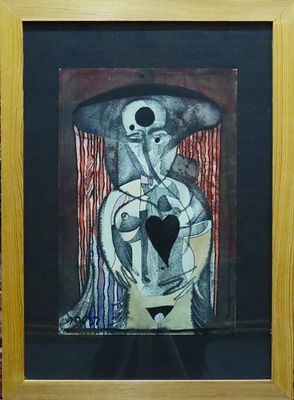 Сергей Игоревич Пахомов (Пахом) - "Оммаж Гансу Руди Гигеру". Бумага, тушь, акварель, 36,5х24, 1987 