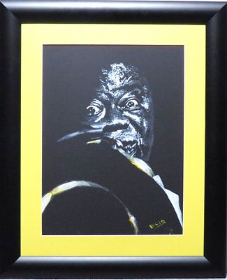 Андрей Елисеев - Портрет Армстронга. Тонированная бумага, тушь, маркеры 30х50. 2021 г. Художник 