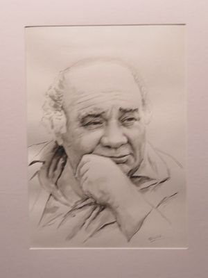 Андрей Елисеев - Портрет Леонова. Бумага, Тушь, 30х50. 2021 г. Художник гиперреалист. Родился 