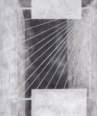 Лена Власова - Мерцание 1. Холст, акрил, уголь, аэрозольная краска, графит147 х 122 см, 2021Лена 