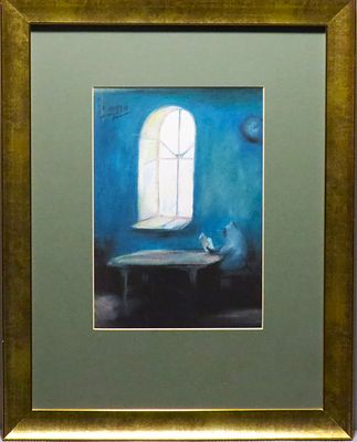 Андрей Алексеенко - Не озорую. Бумага, пастель, акрил, тушь, 21х30, 2020 г. Художник родился и 