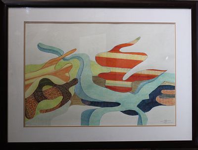 Игорь Снегур - Пять фигур. Бумага, акварель, цветной карандаш, 54х79, Был участником первых 