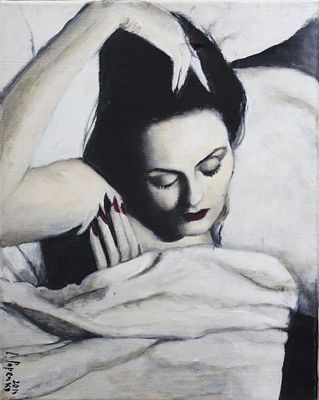 Попенко Людмила Борисовна. - Спящая. Холст, масло. 40х50 см. 2016 г. На обороте название, подпись 