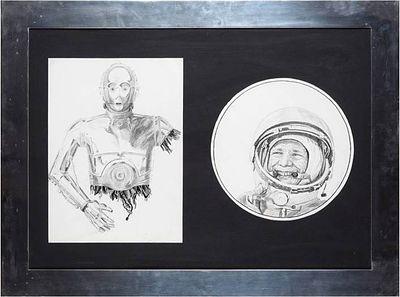 Ваганова Ляля - Поехали! Let’s Go!&raquo;. 2 листа. 2010-2019.Бумага, графитный карандаш, диаметр 28 см 