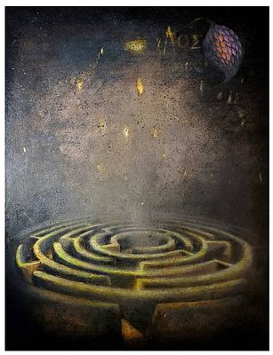 Ривка Беларева - Лабиринт. Холст, акрил 40х30, 2023, Ривка Беларева – московская художница 