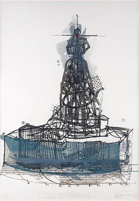 Бельский Борис Феликсович - Триптих &laquo;Судостроение&raquo;. А/Р. 1990-е. Бумага, цветная шелкография, 70 