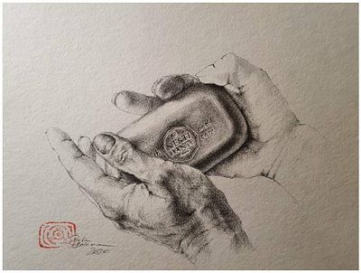 Ривка Беларева - Из карантинной серии. Бумага, графит, 20х30, 2020, Ривка Беларева – московская 