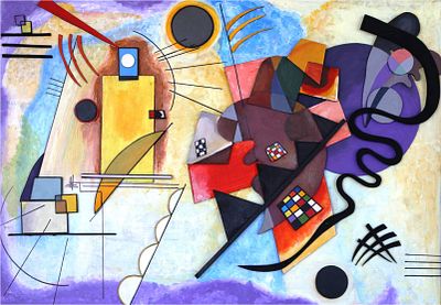 Куприянов Сергей Петрович - По мотивам кандинского. Желтое красное. Художественный картон, дерево 