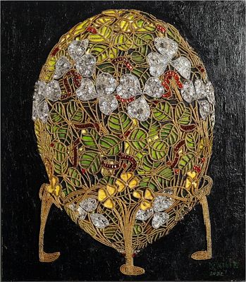 Константин Килин - &laquo;клевер&raquo;. Арт -объект Яйцо - символ жизни и плодородия. Клевер символ удачи. К 