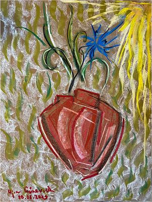 Евгений Гриневич - Сердце должно прорасти. Бумага, смешанная техника сухая и маслянная пастель 