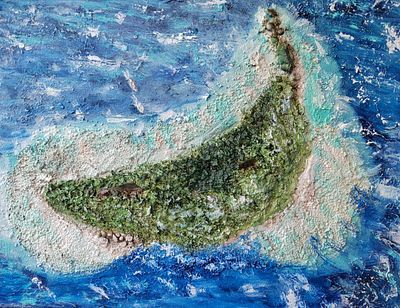 Татьяна Золичева. Атолл. . Смешанная техника. 35х45 см. 2023 г. 
Татьяна Золичева, 1981 г.р. 