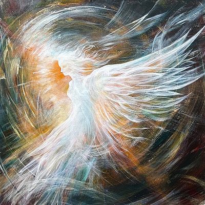 Ольга Кан. Лики ангелов. Свет души. . Картон, акрил. 40х40. Рама, стекло. 2024г. 
Ольга Кан. 