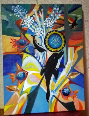 Елена Вилисова. Порталы. . Холст, акрил. 40х30см. 2022 г. 
Вилисова Елена Николаевна, 1965 года 