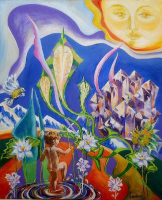 Елена Вилисова. Затерянный мир. . Холст, акрил. 60х50 см. 2023 г. 
Вилисова Елена Николаевна 