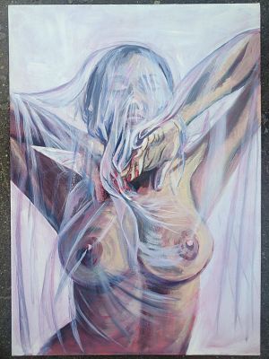 Виноградская Анастасия - Вуаль. Холст, масло, 70х50, 2024 
С детства любила рисовать, в 10 лет 