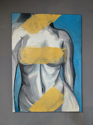 Виноградская Анастасия - Цензура тела. Холст, масло, текстурная паста, 70х50, 2024 
С детства 