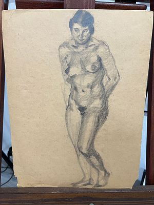 Пакулин Вячеслав Владимирович - Обнаженная (1). Эскиз, бумага, карандаш, 39х29 
Российский 