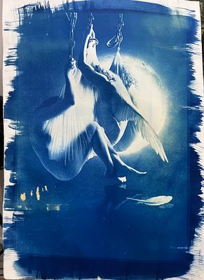 Юлия Макарова-Томина - Скованный ангел. Цианотипия, 70х50