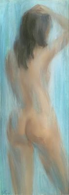 Ольга Поликарпова - Из цикла "Отражение" (2). Холст, масло, 100х35 Окончила &laquo;Строгановку&raquo; в 1990 