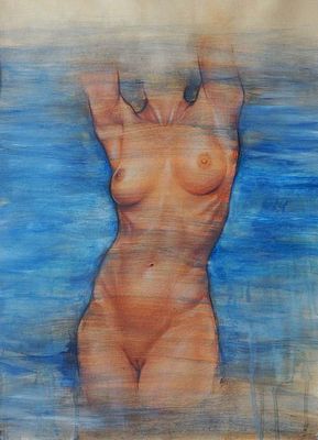 Сергей Мартин - Этюд с натуры. Бумага, цветной карандаш, акварель, акрил, 50х70 Сергей Мартин - 