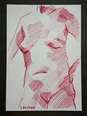 Александр Батурин - Обнаженная (5). Бумага, карандаш, 30х21 
Родился 15 ноября 1974 года в г. 