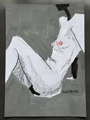 Александр Батурин - Обнаженная (10). Бумага, гуашь, карандаш, 30х21 
Родился 15 ноября 1974 года в 