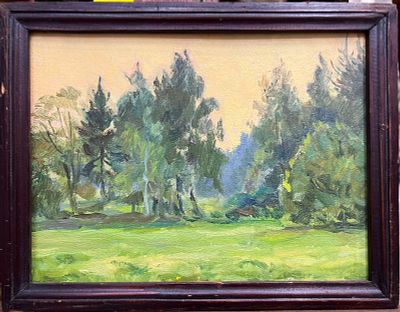 Гудимов А. - Вечереет. Доска, масло, 17,5х23