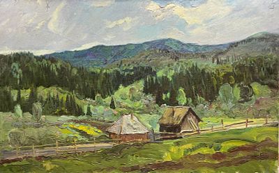Крышин Виктор - Деревушка. Холст, масло, 50х80, 1980гКрышин Виктор Павлович (1936) в 1954 г. 