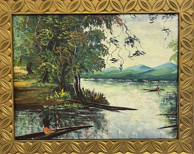 Н/х - Африканский пейзаж. Картон, масло, 32х43