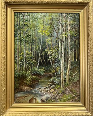 Сухов Василий - Ручей в лесу. Картон, масло, 40х30, 1999г.Василий Владимирович Сухов (18 мая 1949 