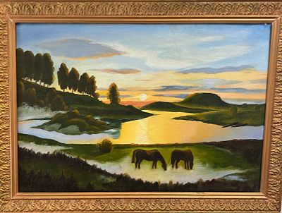 Соловьев Ю. А. - На вечерней заре. Холст, масло, 43х63,5, 2005г. 
Юрий Анатольевич Соловьёв родился 