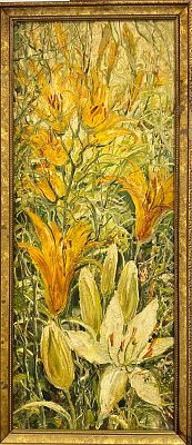 Саморукова Жанна - Цветущие лилии. Оргалит, масло, 50х21, 2013г.Родилась в 1 февраля 1972 года в 