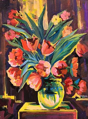 Росинский Юрий - Дачный натюрморт. Оргалит, масло, 55х41, 1983г.