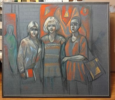 Марина Алексеева. Трио (Подруги от искусства) из серии &laquo;Содружества&raquo;. 145 х 130. Холст, смеш. 