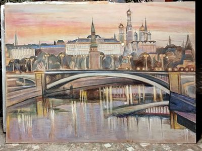 Марина Алексеева. Моя Москва. Утро. 140 х 105 см. 2025 г. 
Алексеева Марина Ивановна, 1956 г.р. 