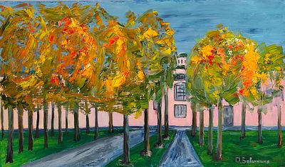 Ольга Бавыкина. Осенний сад. 70 х 100. Холст масло, 2023 г. 
Вы бывали в саду позади 