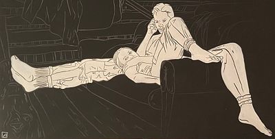 Владислава Гольцева. Тишина. . Акрил, аэрозоль, бумага на подрамнике, не оформлена. 45 х 95 см. 